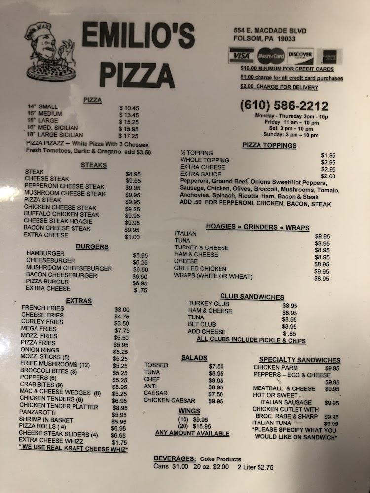 Emilio's Pizza Cheese Steak