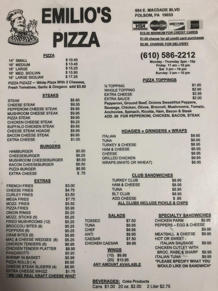 Emilio's Pizza Menu image 3